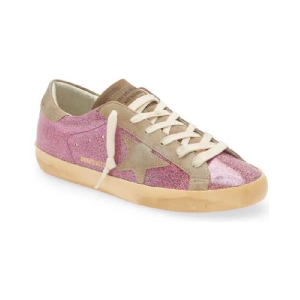 Golden Goose Super Star Classic Glitter Fuscia/Dirty Ice - 4428 - Retail $685